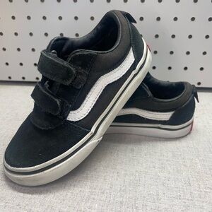 Vans Old Skool V Boys Girls Toddler Size 10T Black White Skate Shoes Sneakers